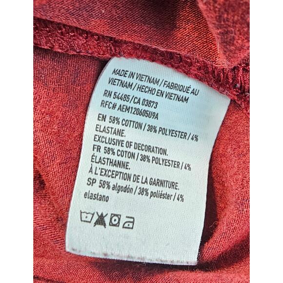 American Eagle flex sz XXL 3 button lived in henley red casual comfort soft - Picture 6 of 8